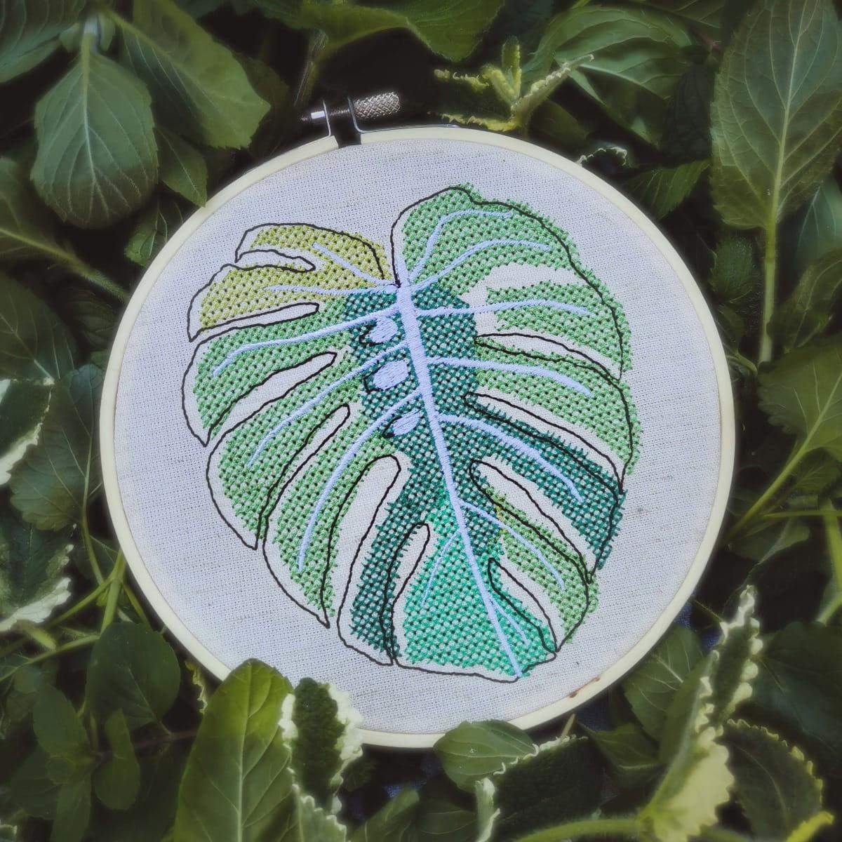 OBRAZEK HAFTOWANY LIŚĆ MONSTERY 0