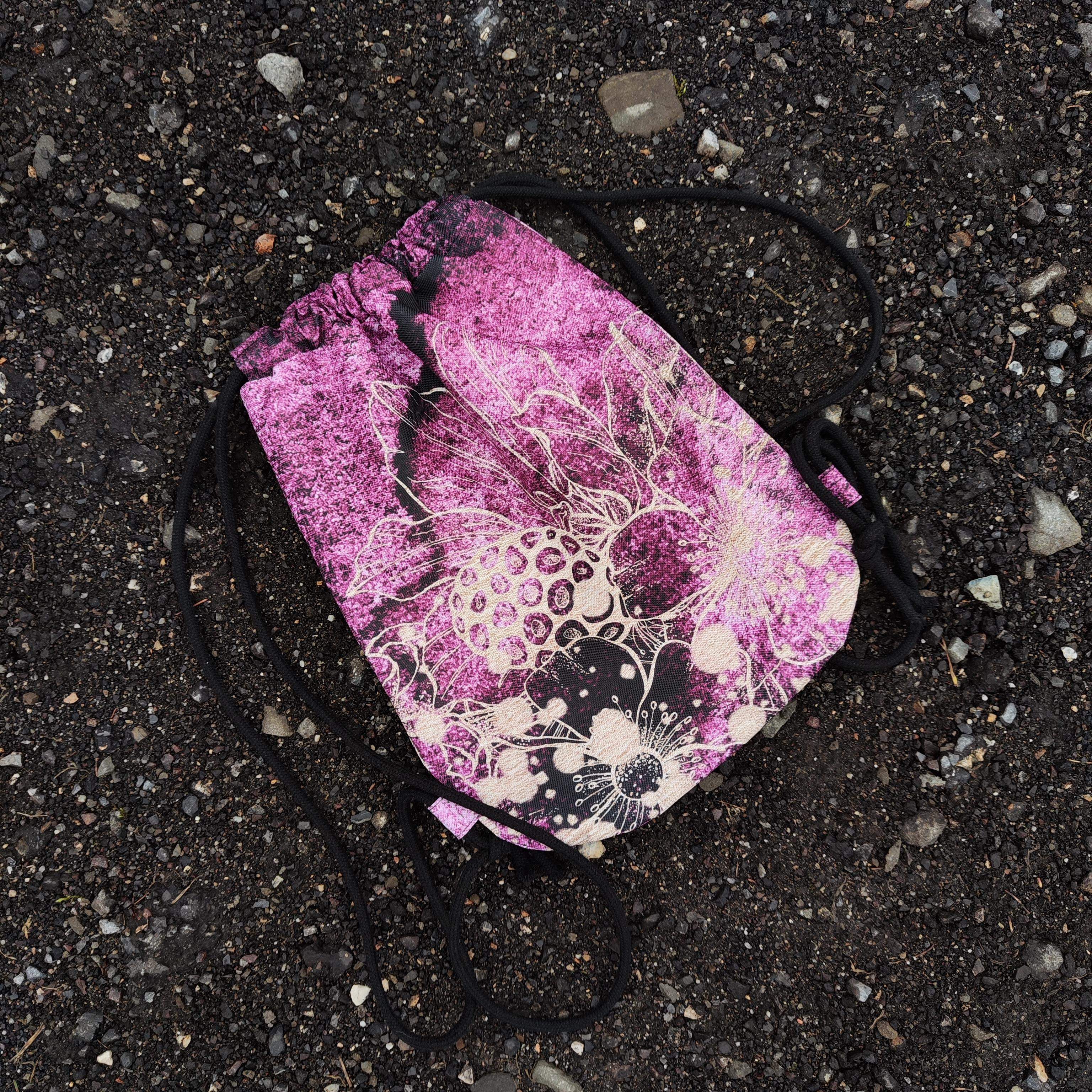 PLECAK WOREK MINI MAGENTA KWIATY 0