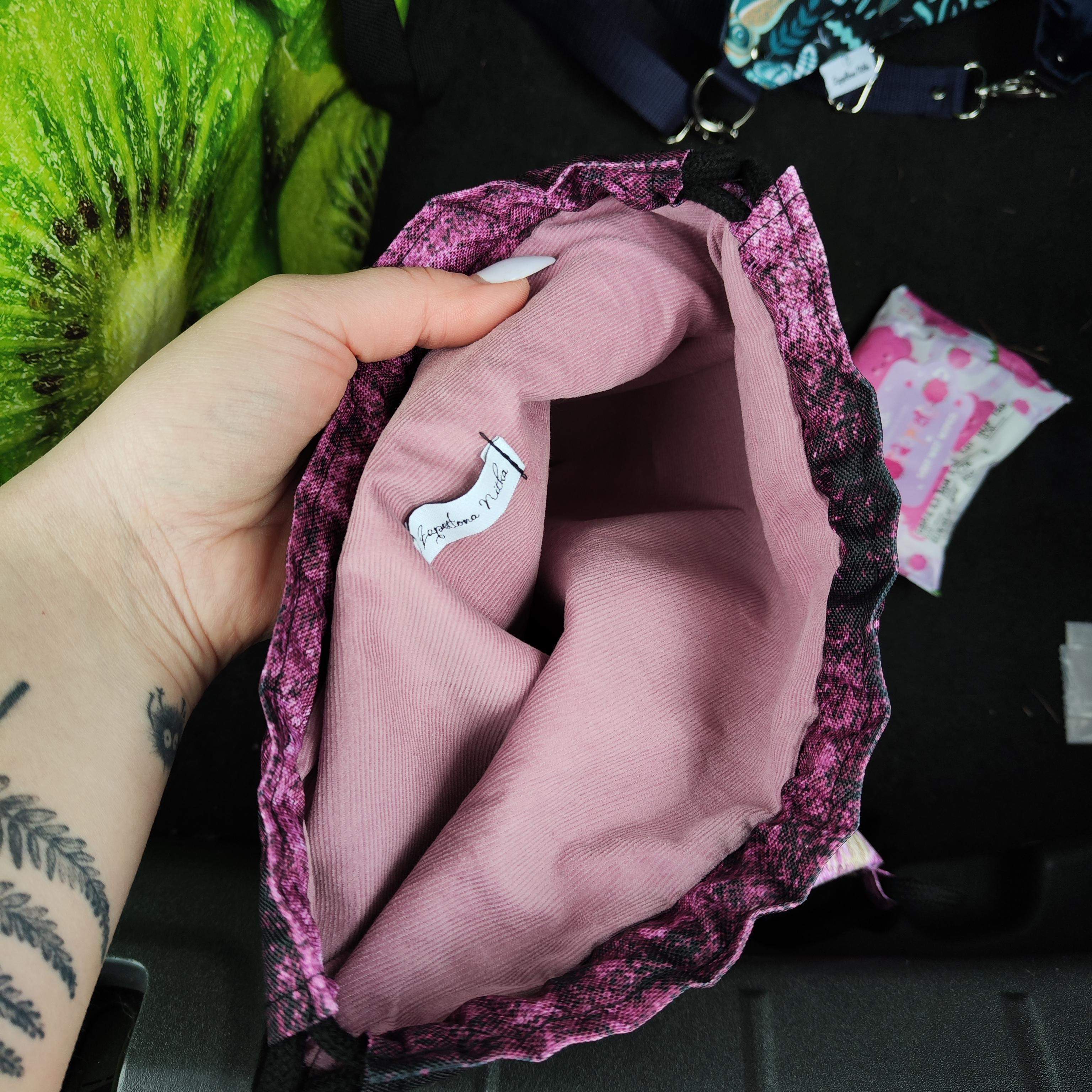 PLECAK WOREK MINI MAGENTA KWIATY 1