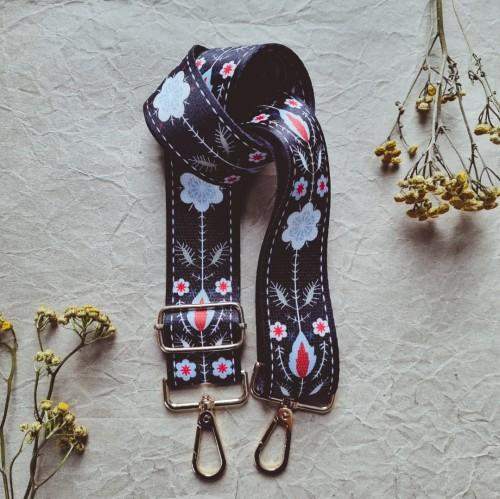 PASEK DO NERKI FOLK GRANATOWY 0